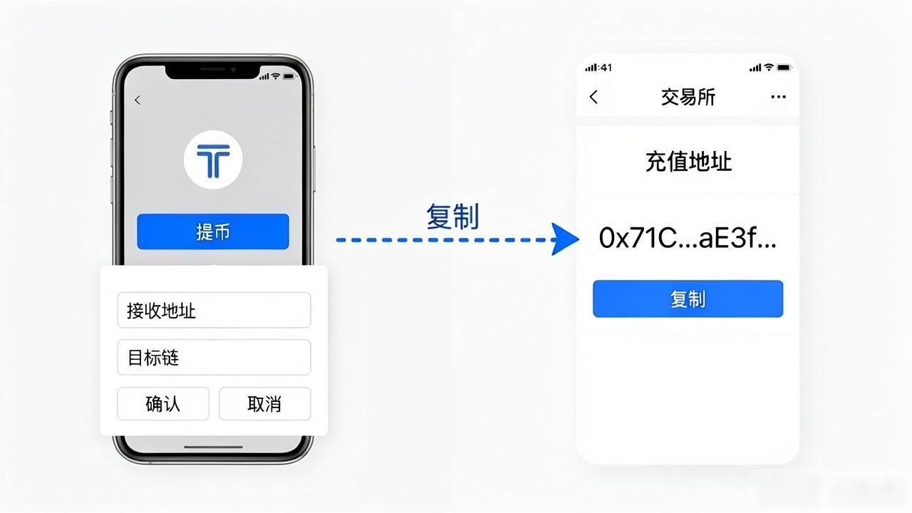 TP钱包与交易所转账步骤_从tp钱包提币到交易所_加密货币提币正确操作